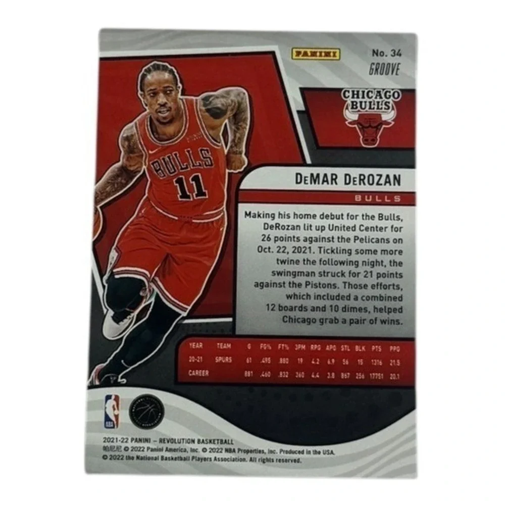 2021-22 Panini‎ Revolution DeMar DeRozan Chicago Bulls Basketball Card 34 Groove